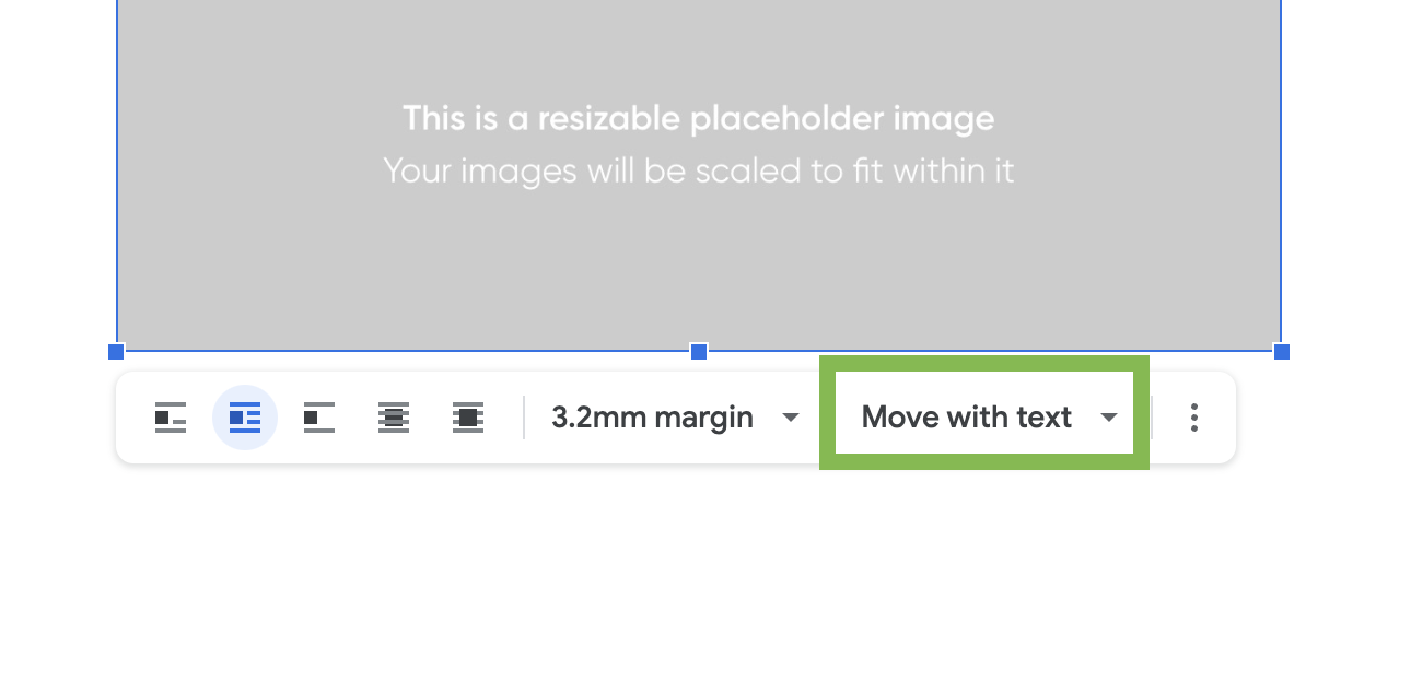Move with text image setting