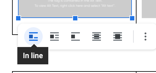 Google Docs In-line image option